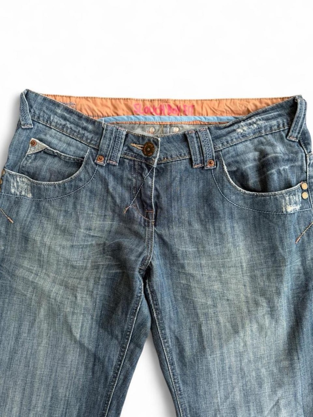 Y2K women’s George Slouchy Boy Baggy Low Rise Cinch Back Jeans 36x31